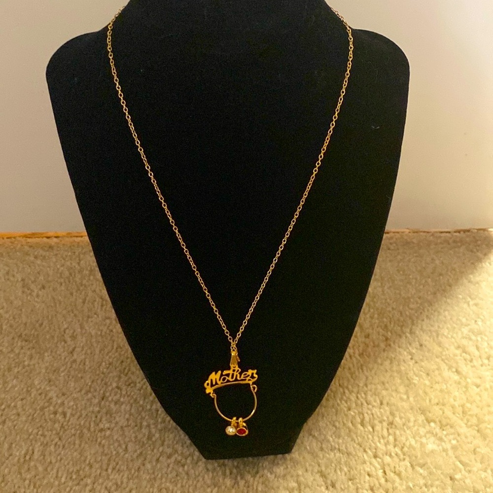 Mother Necklace with Birthstone Bootie Charms